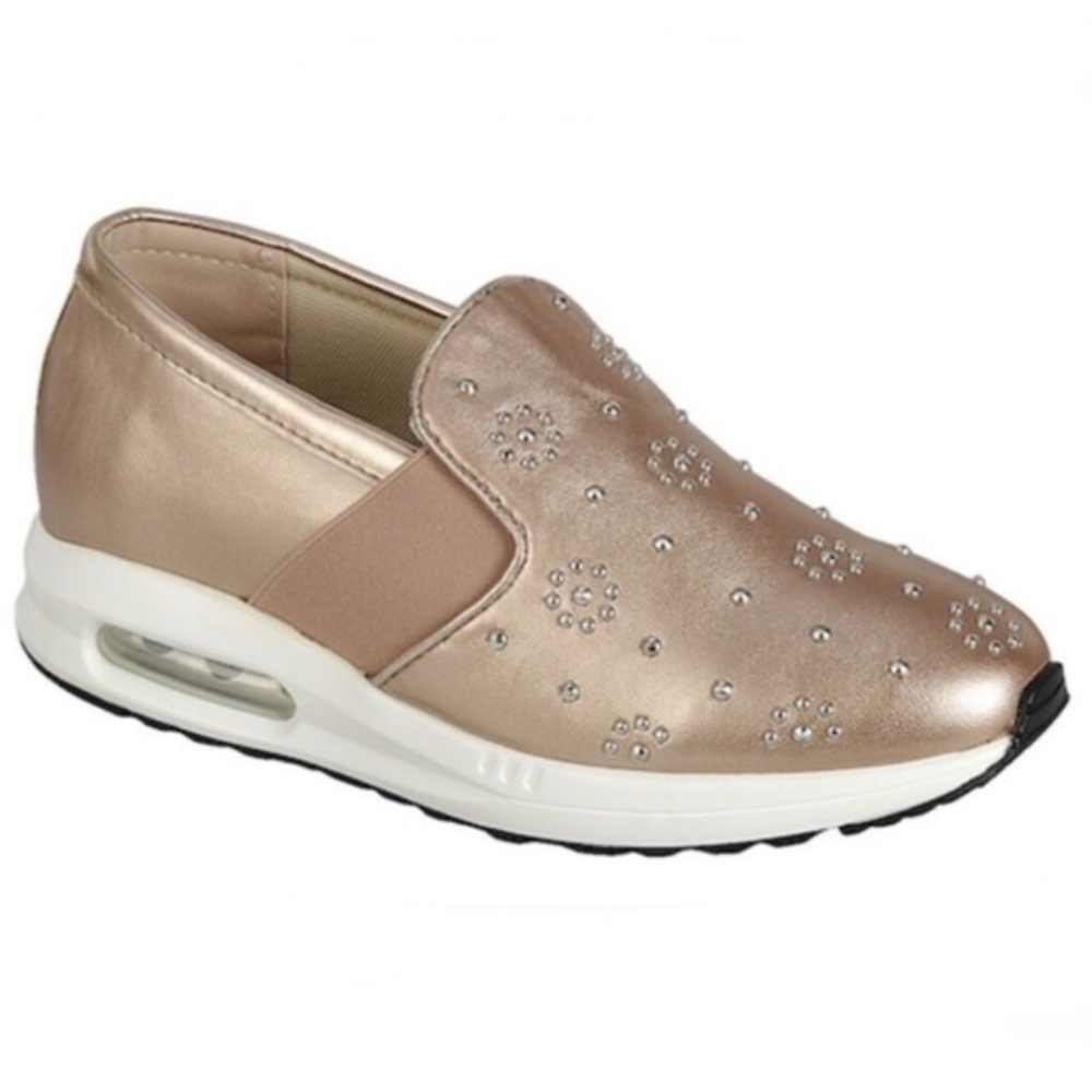 Slip On Embellished Sneakers in Rose Gold - Picture 2 of 8